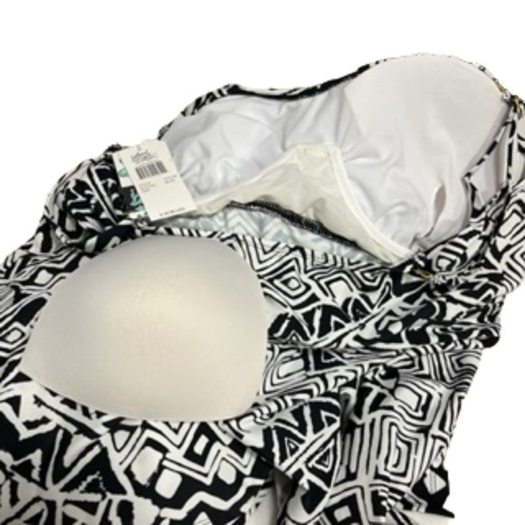 ISLAND ESCAPE WOMAN Black and White Tankini Top NWT - Picture 9 of 11